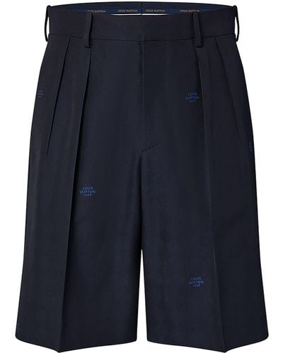 Louis Vuitton Shorts im Maßkonfektions-Stil mit Damier-Motiv - Blau