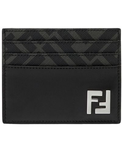 Fendi Ff Squared Wallets, Card Holders - Black