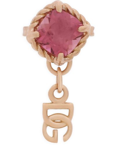 Dolce & Gabbana Einzel-Ohrring aus Gelbgold 18 kt - Pink