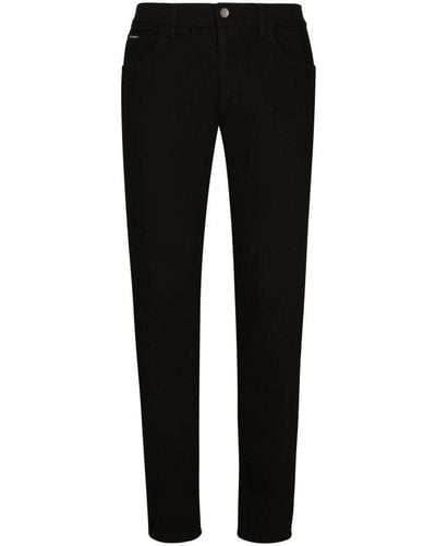 Dolce & Gabbana Washed Black Slim-fit Stretch Jeans