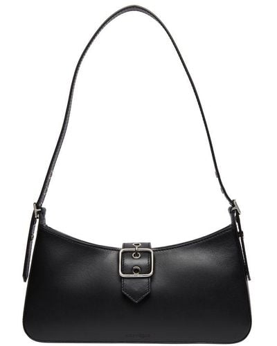 Courreges Gogo Leather Shoulder Bag - Black