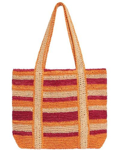 Vanessa Bruno Small Raffia Cabas Tote - Red