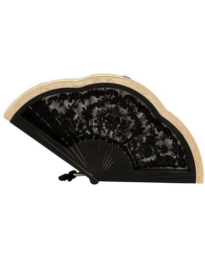 Dolce & Gabbana Lace Fan Clutch Bag - Black