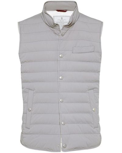 Brunello Cucinelli Nylon Down Vest - Grey