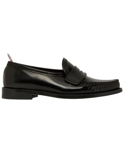 Thom Browne Pleated Varsity Loafers - Black