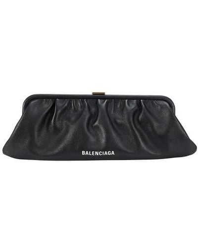 Balenciaga Cloud Xl Clutch With Strap - Black