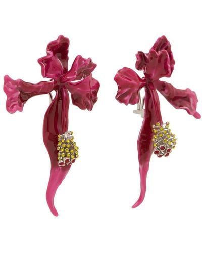 Marc Jacobs The Future Floral Large Earrings - Red