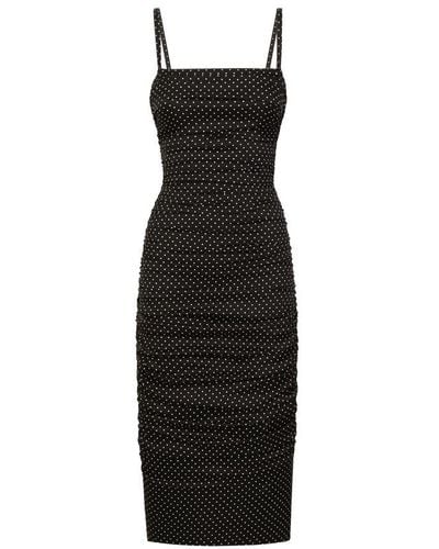 Dolce & Gabbana Charmeuse Sheath Dress - Black