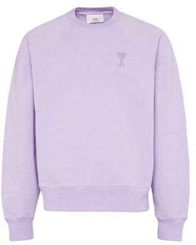 Ami Paris Ami De Coeur Crewneck Sweatshirt - Purple