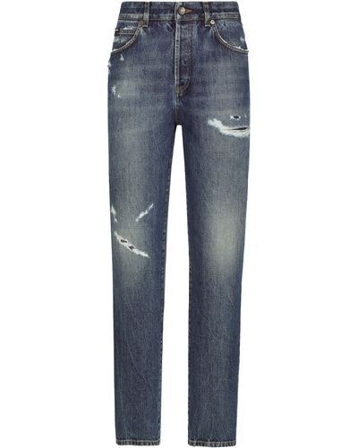 Dolce & Gabbana Denim-Jeans mit Rissen - Blau