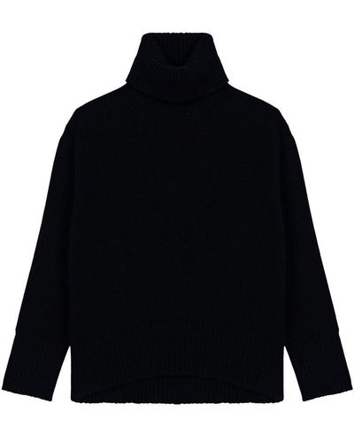 Not Shy Audrey Cashmere Roll-Neck Sweater - Black