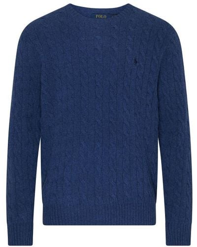 Polo Ralph Lauren Round-neck Cable Knit Sweater - Blue