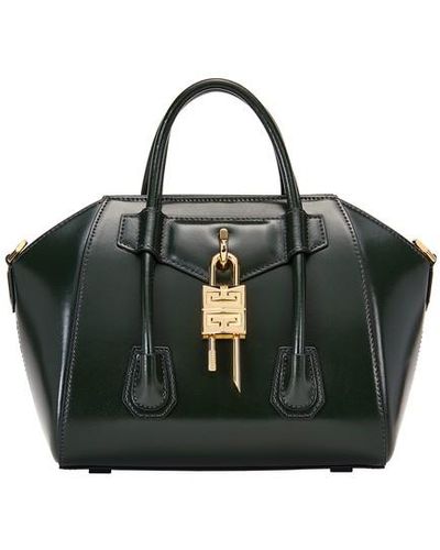 Givenchy Mini Antigona Lock Bag In Box Leather - Black