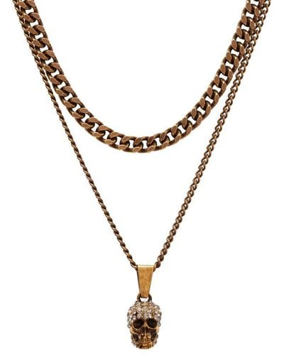 Alexander McQueen Double Chain Necklace - Metallic