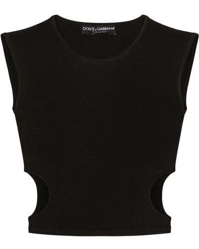 Dolce & Gabbana Viscose Top With Cut-Out Sides - Black