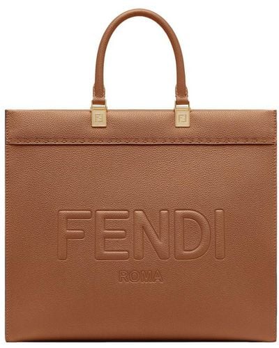 Fendi Sunshine Medium Shopper Bag - Brown