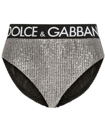 Dolce & Gabbana Briefs With Sequins And Rhinestones - Black