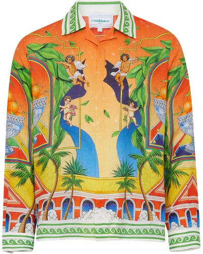 Casablancabrand Langarmhemd mit Kubakragen - Mehrfarbig