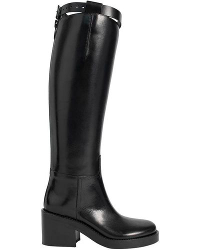 Ann Demeulemeester 50Mm Stan Leather Riding Boots - Black