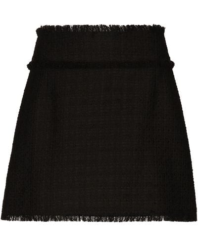 Dolce & Gabbana Mini-jupe en tweed Raschel - Noir