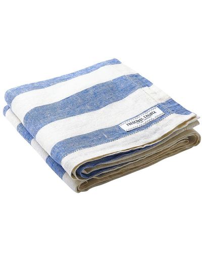 Frescobol Carioca Beach Towel Large Stripe - Blue