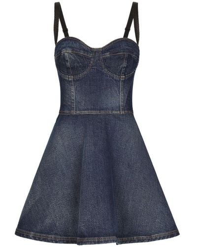 Dolce & Gabbana Short Denim Corset Dress - Blue