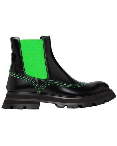 Alexander McQueen Leather Boots - Green