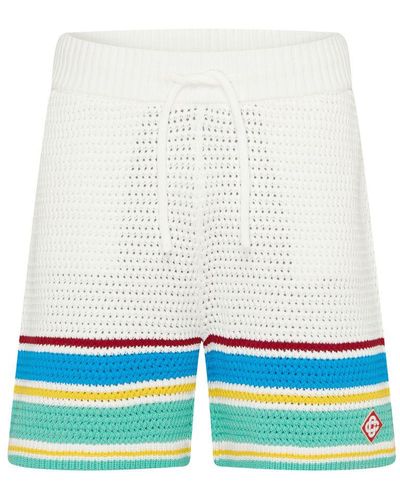 Casablancabrand Crochet Effect Tennis Shorts - White