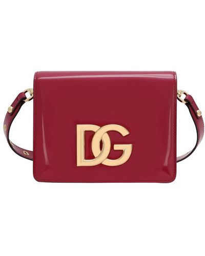 Dolce & Gabbana Polished Calfskin 3.5 Crossbody Bag - Red