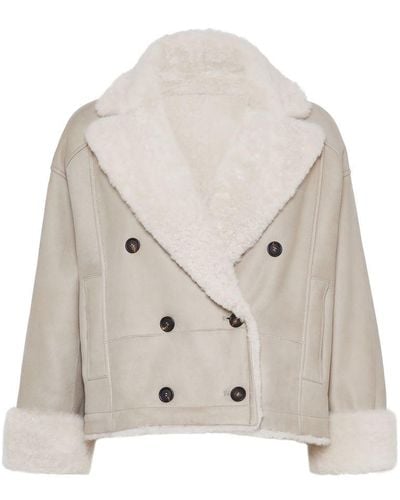 Brunello Cucinelli Shearling Reversible Outerwear - Natural