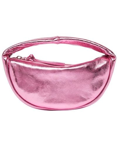BY FAR Baby Cush Lipstick Metallic Leather Bag - Pink