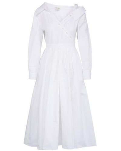 Alexander McQueen Asymmetric Dress - White