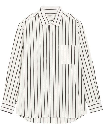 Claudie Pierlot Oversized Stripy Shirt - White
