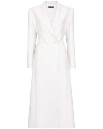 Dolce & Gabbana Long Double-Breasted Coat - White