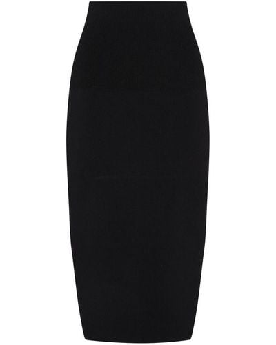 Victoria Beckham Vb Body Fitted Midi Skirt - Black