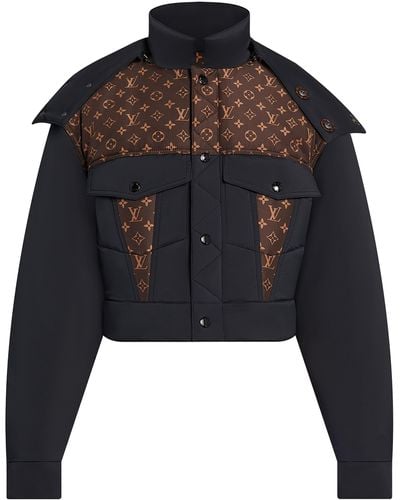 Louis Vuitton Wattierte Jacke mit Monogram-Akzenten - Schwarz