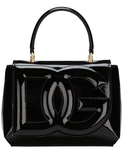 Dolce & Gabbana Leather Dg Logo Top-handle Bag - Black
