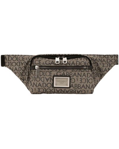 Dolce & Gabbana Small Jacquard Belt Bag - Brown