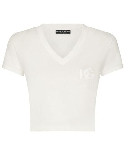 Dolce & Gabbana Short-Sleeved T-Shirt With Dg Logo - White