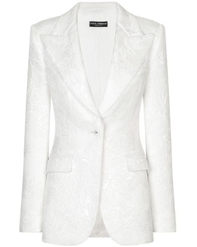 Dolce & Gabbana Brocade Turlington Blazer - White
