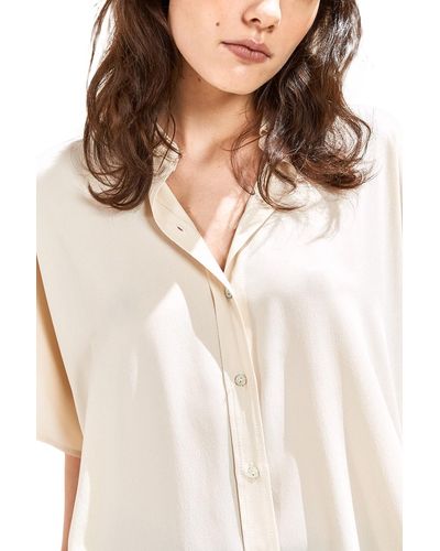 Momoní Genova Shirt In Silk Blend Fabric - Natural