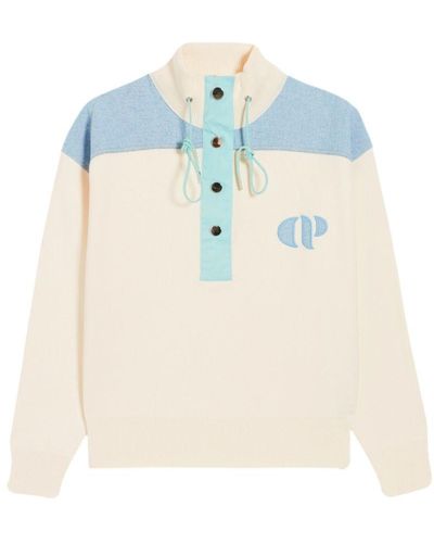 Claudie Pierlot Minimum Half-Zip Sweatshirt - White