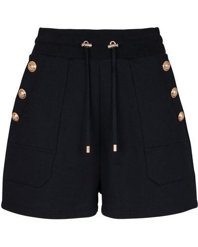 Balmain Shorts Mit Logoknöpfen - Schwarz