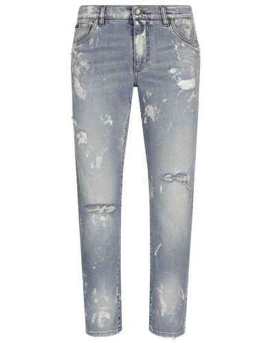 Dolce & Gabbana Slim-fit Stretch Denim Jeans - Blue
