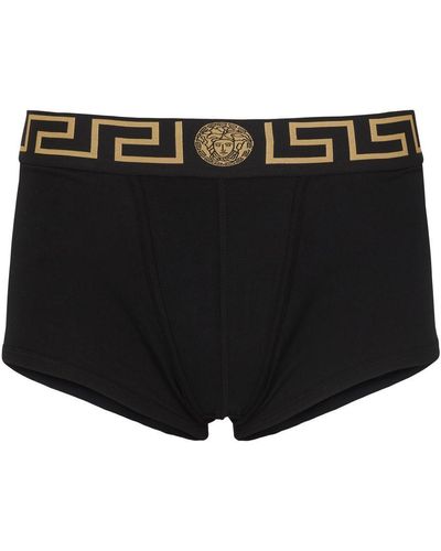 Versace Pack Of Two Boxer Shorts With Greca Border - Black
