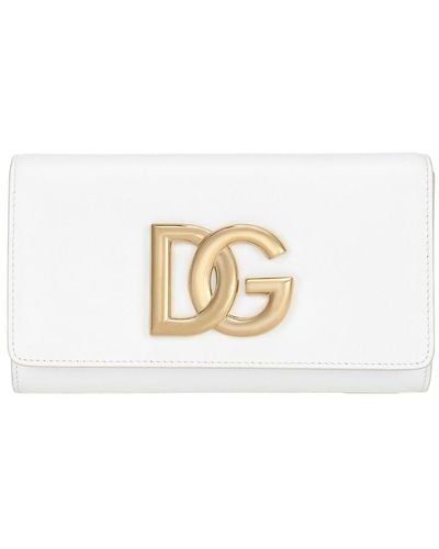 Dolce & Gabbana Calfskin 3.5 Clutch - White