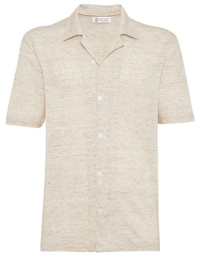 Brunello Cucinelli Short Sleeve Shirt - Natural