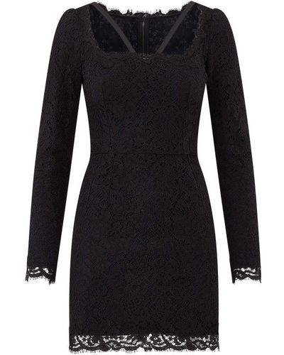 Dolce & Gabbana Mini Long-sleeved Dress - Black