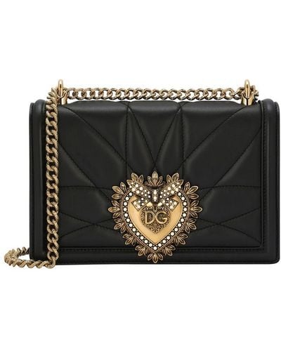Dolce & Gabbana Medium Devotion Crossbody Bag - Black