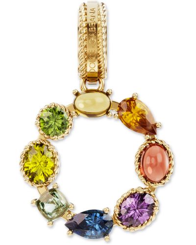 Dolce & Gabbana Anhänger Rainbow Alphabet O aus 18 kt Gelbgold mit mehrfarbigen Edelsteinen - Mettallic